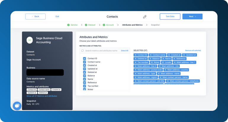 3 - choose metrics and attributes