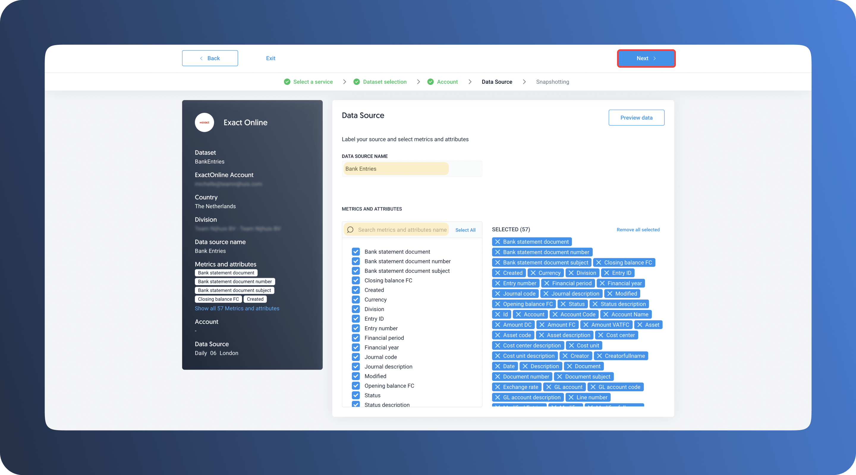 Exact Online - metrics