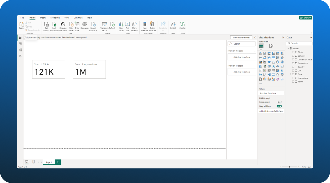 Adding a total impressions card to the dashboard