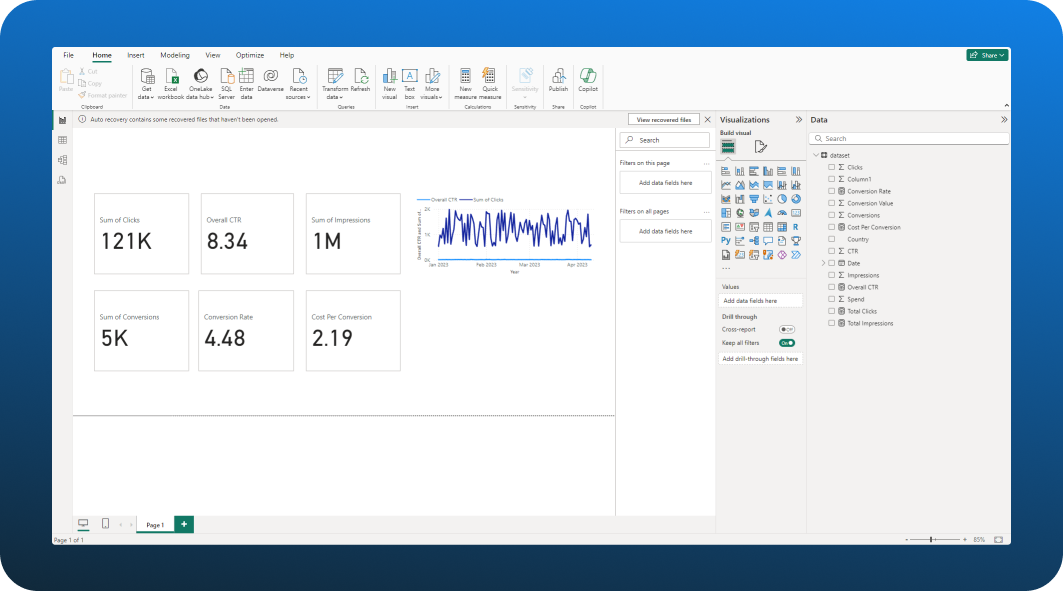 Adding a cost/conversion card to the dashboard