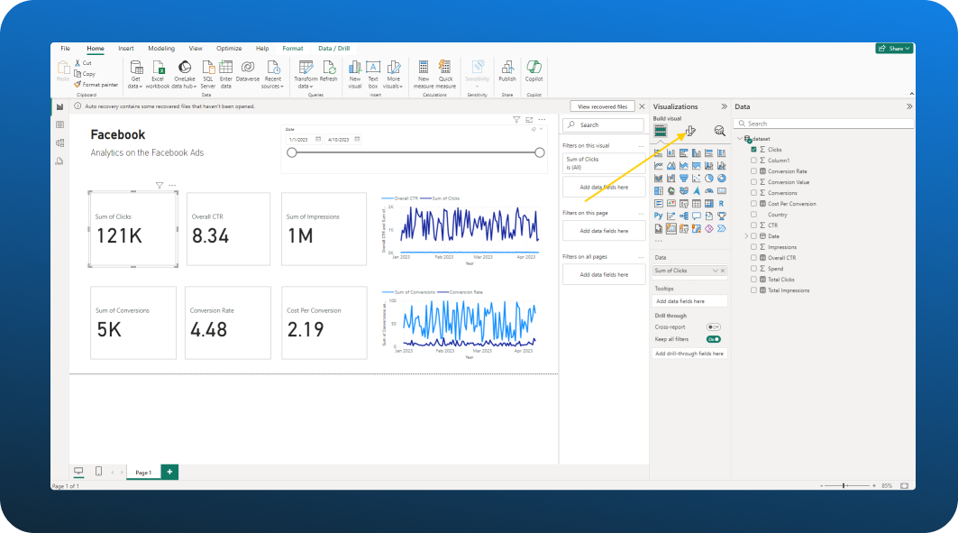 Formatting the visual of a card in Power BI