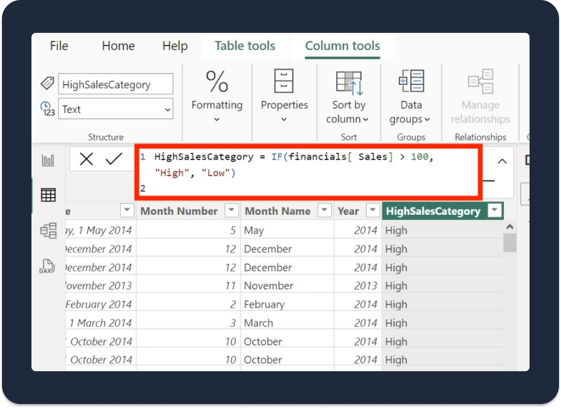 DAX functions in Power BI