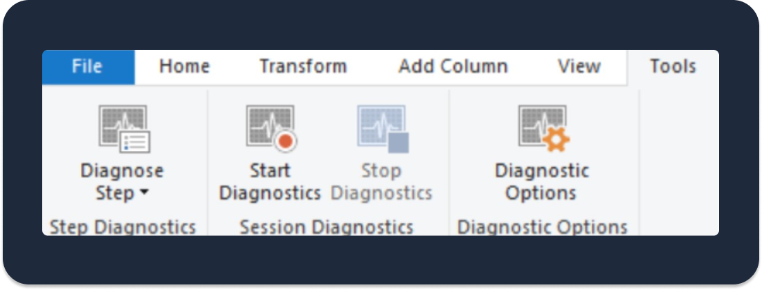 Query diagnostics in Power BI