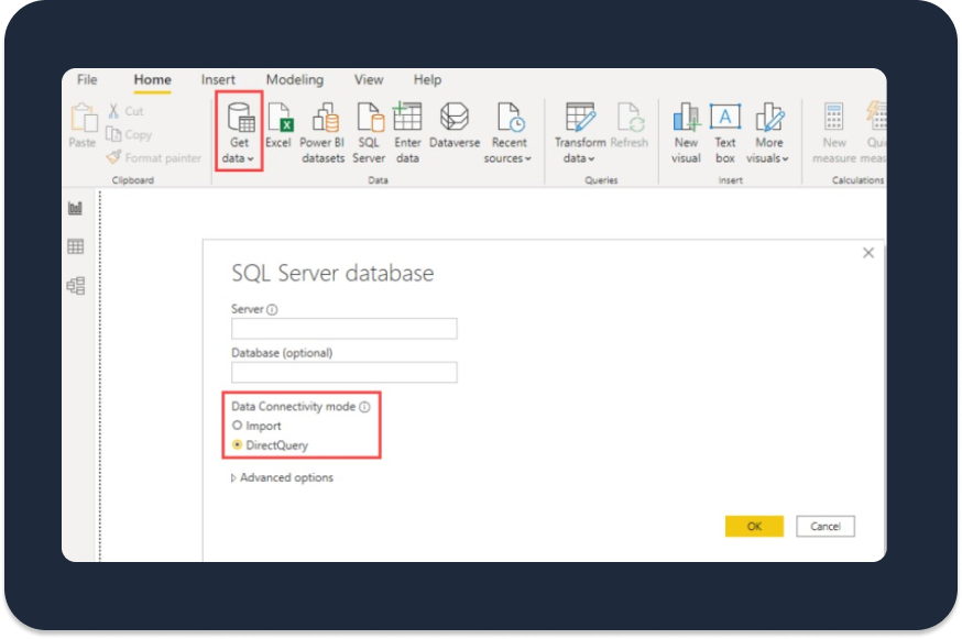 DirectQuery functionality in Power BI