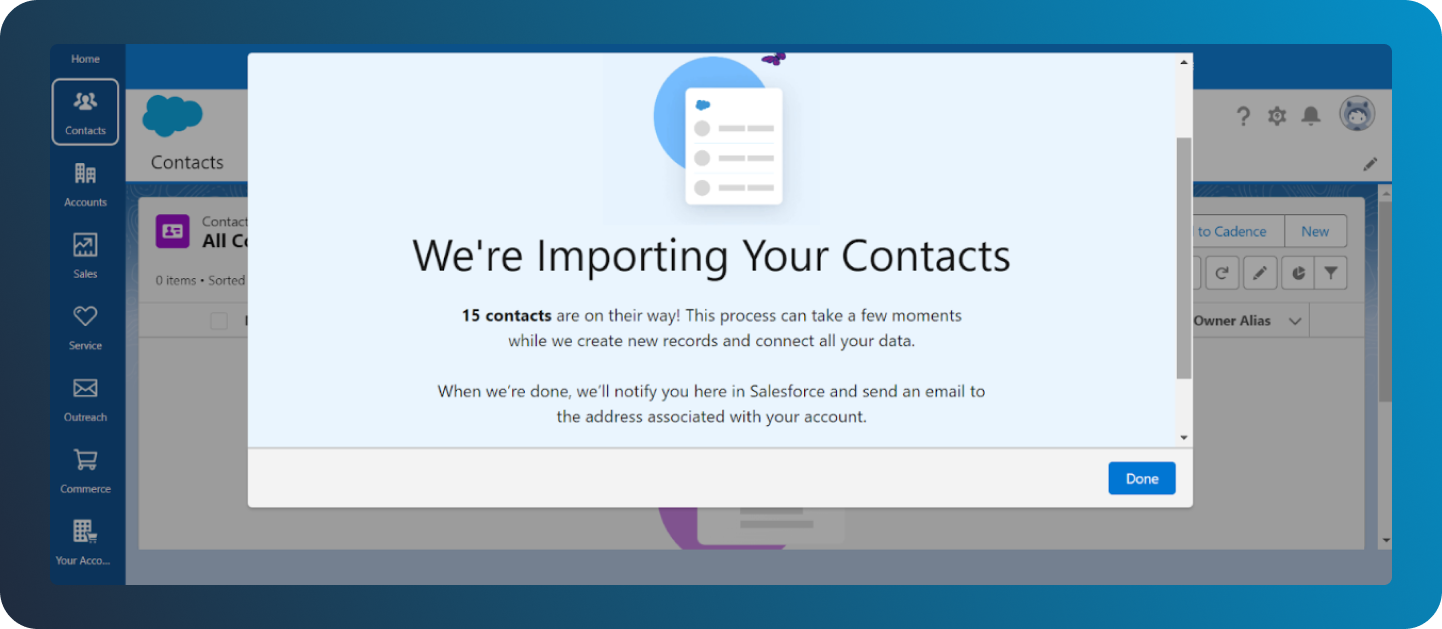Salesforce importing contacts