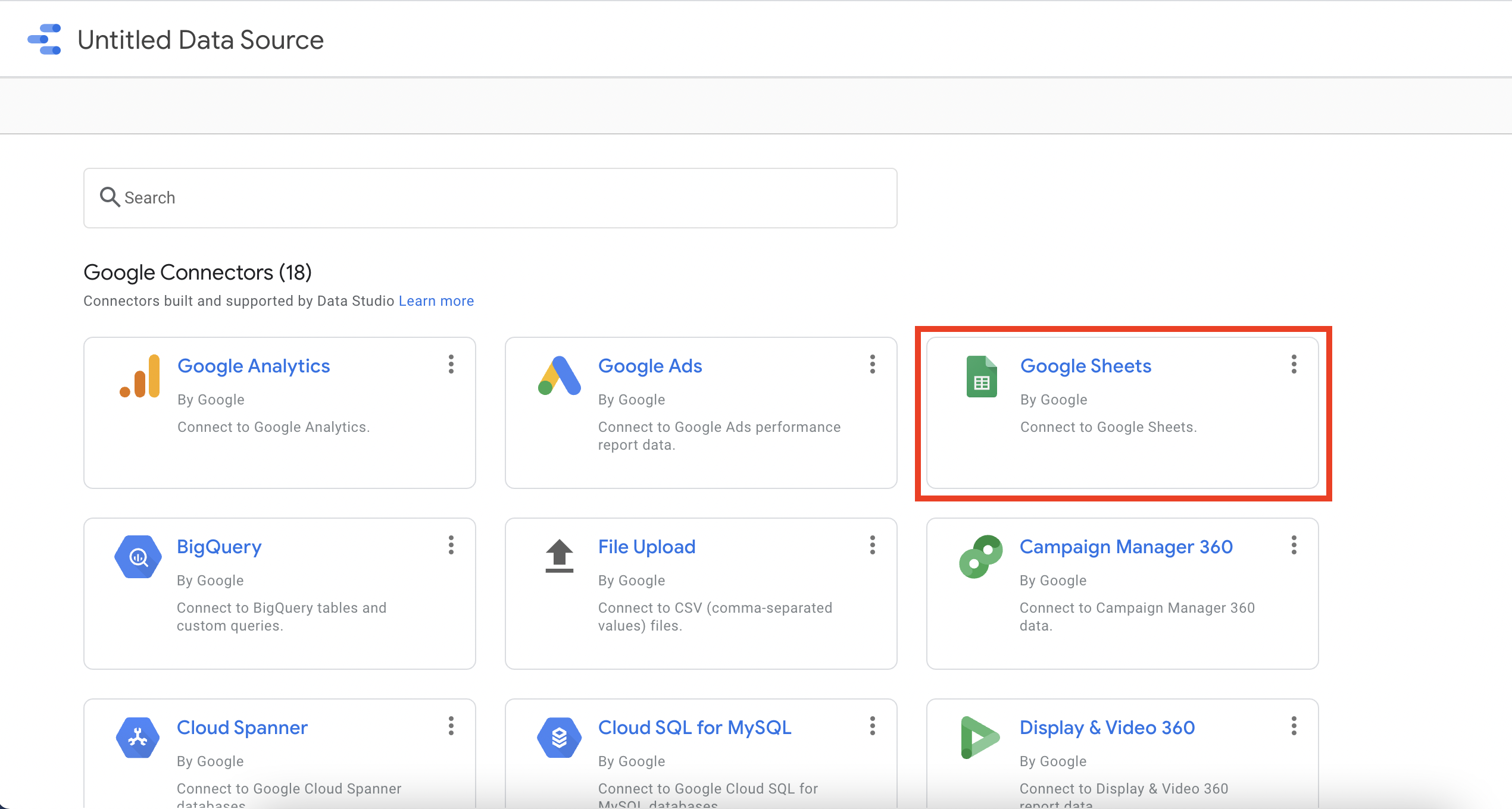 Connect your data to Google Sheets