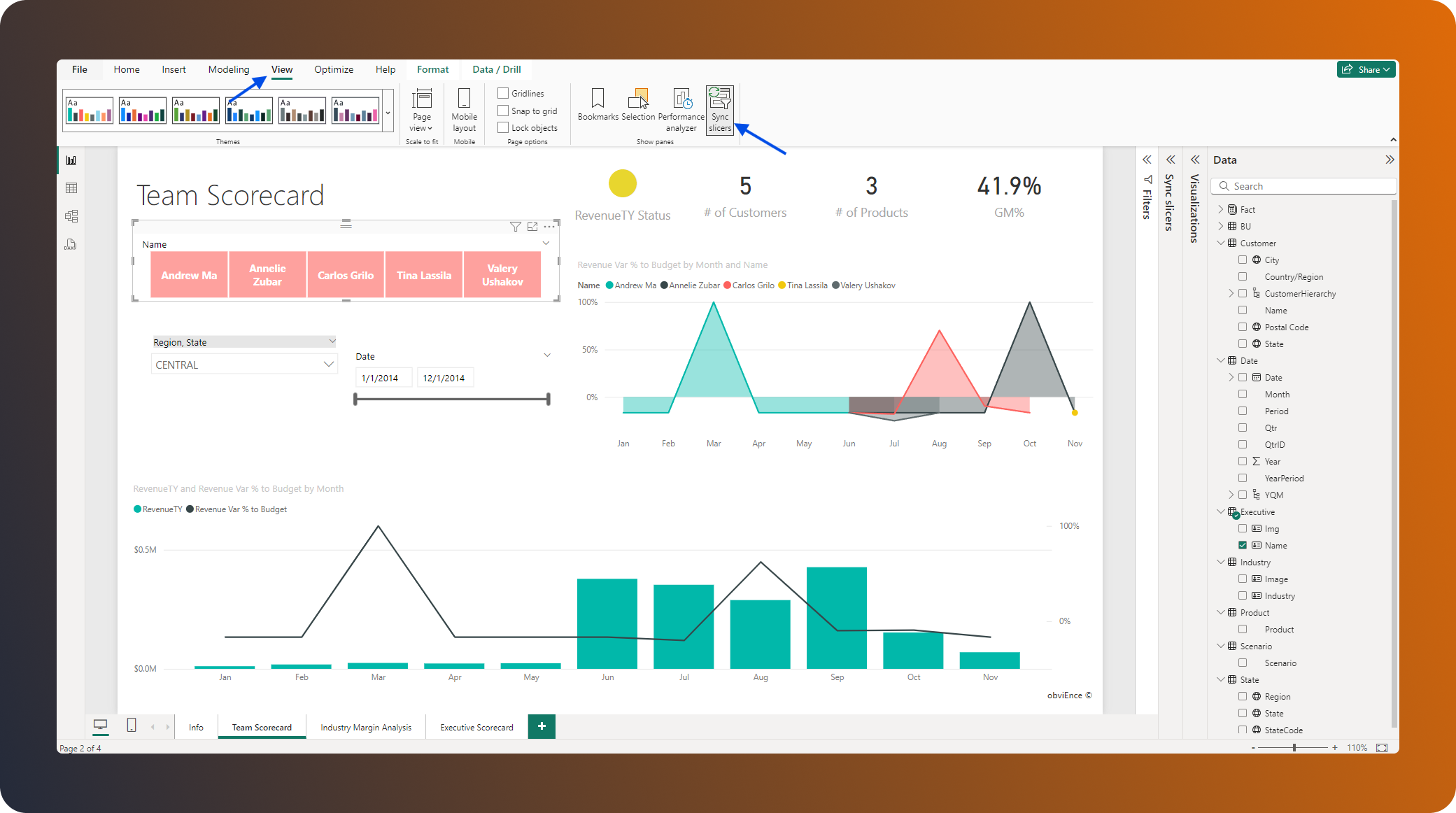 Syncing slicers between report pages 