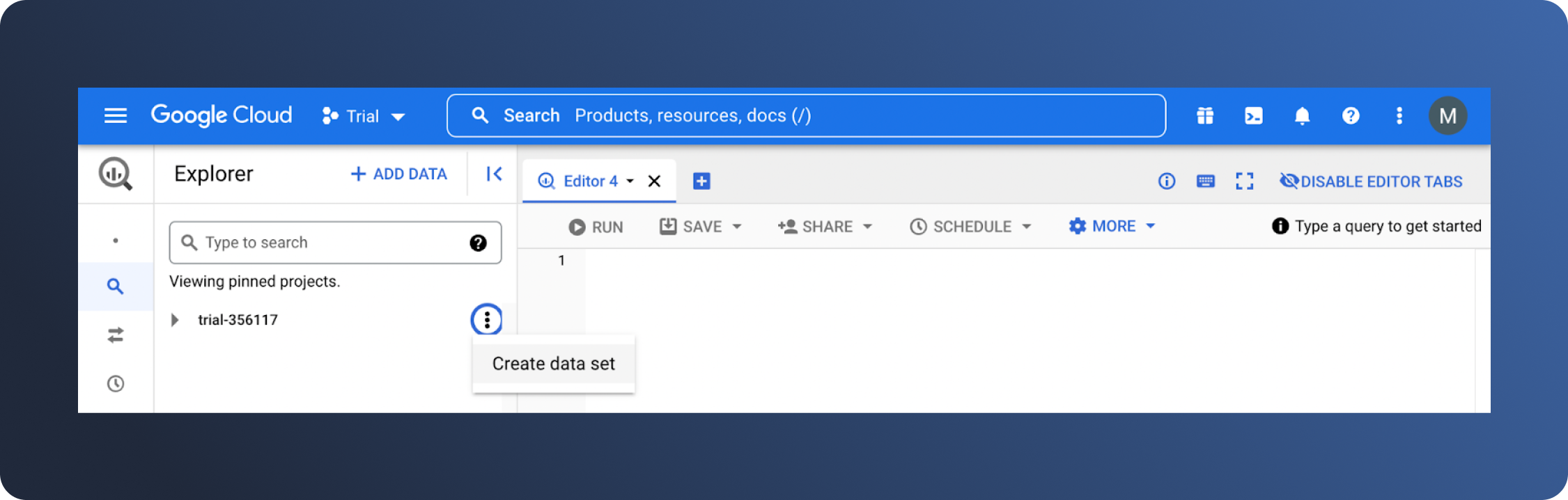 Create Google BigQuery Data Set